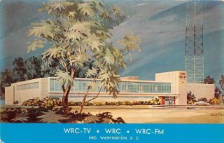 Washington Dc Wrc - Tv Nbc Tv Radio Station Vintage Postcard Aa20905