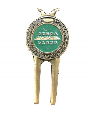 Vintage Golf Design Brass Divot Tool Money Clip U.  S.  A Patent 507 Genoa Lakes
