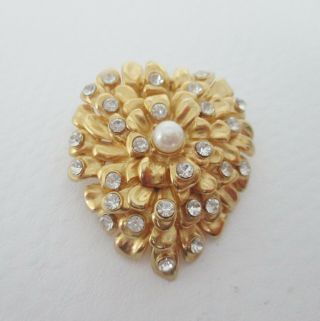 Erwin Pearl Vintage Signed Gold Tone Brooch/pendant