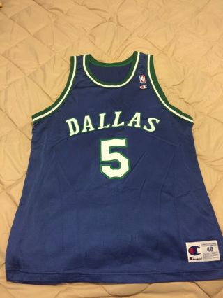Champion Vintage Dallas Mavericks Jason Kidd 5 Road Jersey Size 48