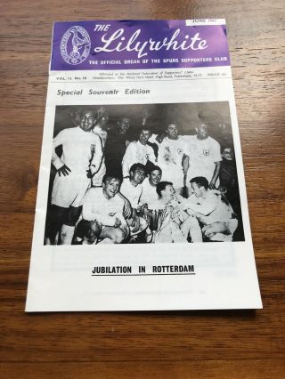 Vintage Tottenham Hotspur Special Souvenir Edition Jubilation In Rotterdam 1963