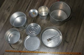 Vintage Mirro 4355m Outdoor,  Camping,  Hiking Aluminum Cookware Set W/pots & Pans
