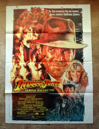 Vintage 1984 - Indiana Jones - Temple Of Doom Movie Poster 1sh Film Art