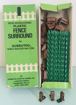 Vintage Subbuteo Table Football Green Fence Surround Set C108 - Boxed - Soccer
