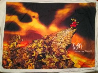 Korn Follow The Leader Scarf Banner Fabric Poster Flag 42”x30” Vtg 90s