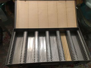 Vintage 35 - Mm Slide Brumberger Metal Box Tray File Case Holder Storage Usa