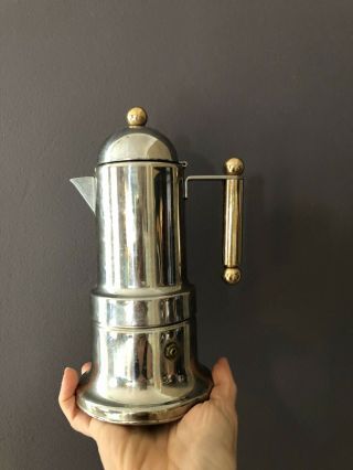 Vintage 8 " Vev Vigano Kontessa Espresso Coffee Maker 18/10 Stainless Italy
