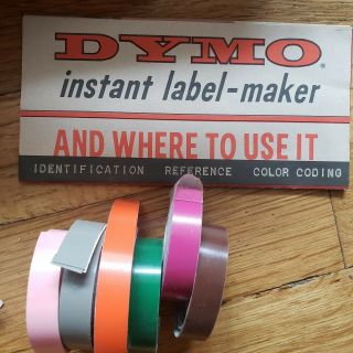 Vintage DYMO M - 5 TAPEWRITER Label Maker Embossing Box Colored Tapes 3