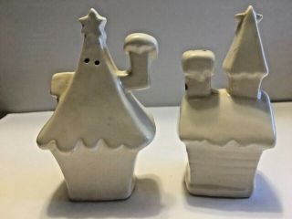 Vintage 1950s - Mr.  & Mrs.  Santa Salt and Pepper Shakers with House - Great 2