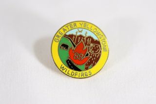 Vintage Greater Yellowstone Park Wildfires 1988 Enameled Hate Lapel Pin