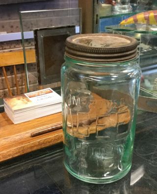 Vintage Agee Jar With Metal Lid 2