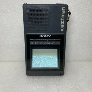 Vintage Sony Watchman Fd - 42a B&w Portable White Tv Uhf/vhf G1/1