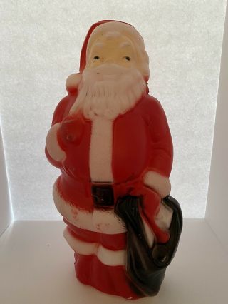 Vintage 1968 Empire Santa Claus Blow Mold W/toy Bag Tabletop Plastic