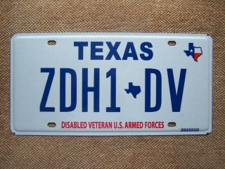 Texas Disabled Veteran License Plate.  100 Grams