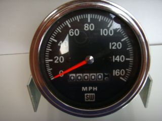 Vintage 1960s Stewart Warner 160 Mph Mechanical Speedometer 3 3/8 " Hot Rod