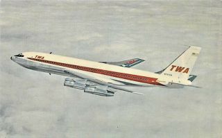 Twa - Trans World Airlines Boeing 720 - 051b N793tw C/n 18383 Airplane Postcard