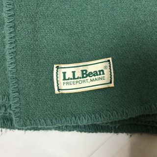 Vintage LL Bean Wool Camp Cabin Blanket Freeport Maine USA 82” x 84” 3