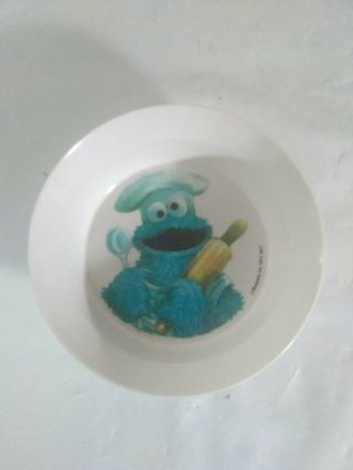 1977 Vintage Sesame Street Cookie Monster Jim Henson Muppets Melamine Child Bowl