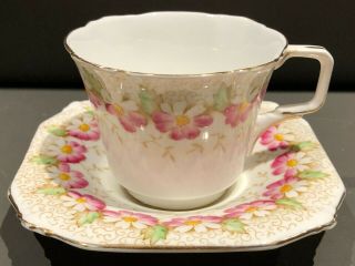 Vintage Paragon China " Margot " Double Warrant Tea Cup & Saucer Queen Mary