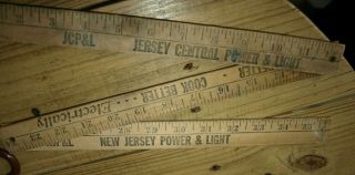 Vintage,  Folding,  Jersey Central Power And Light Wood Yard Stick