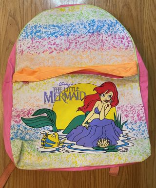 Vtg 90s Disney The Little Mermaid Pyramid Handbags Backpack