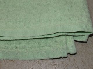 Green Baby Blanket Vintage 100 Cotton USA Thermal Knit 50x34 RN 62027 3
