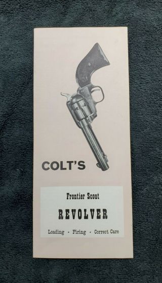 Vintage Colt Frontier Scout Brochure / Parts List