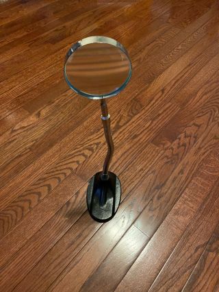 Vintage Cast Metal Base Gooseneck Magnifying Glass/stand