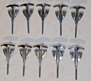 10 Vintage 1957 Chrome Plated William F.  Ludwig Wfl Bass Drum T - Rods & Claws