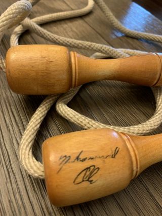 Vintage Muhammad Ali Jump Rope - Wooden Handles / Signature