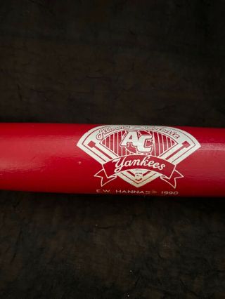 18” Albany Colonie Yankees Vintage Red Souvenir Bat,  Eastern League,  1990,  Aa