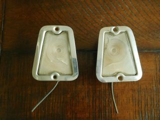 1954 1955 Cadillac License Plate Lights Lamps Gm Guide L5 - 54 Pair