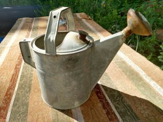Vintage No.  8 Galvanized Watering Can W/2 Rusted On Sprinkler Heads