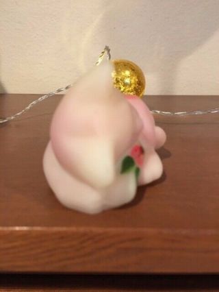 VTG Fenton Art Glass Hand Painted Frosted Pink Sleeping Cat Signed M.  Young 2