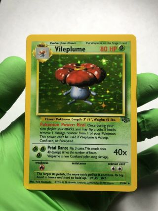 Vileplume 15/64 Jungle Set Holo Rare Pokemon Card Pack Fresh Near Vintage
