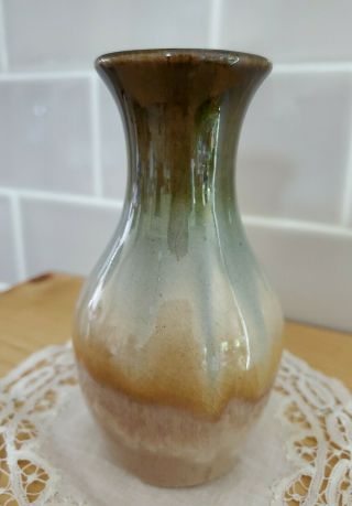 Vintage Art Pottery Vase Drip Glaze Rustic Collectible Flowers