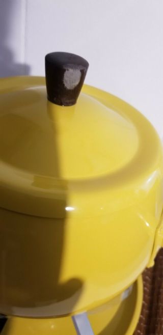 Vintage Gourmet International Fondue Pot Burner Mat Plate Tray Japan Box Yellow 2