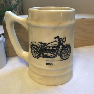 Vintage Harley - Davidson Motorcycle 1956 Porcelain Beer Mug Buntingware