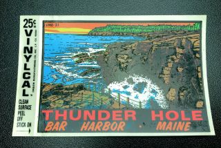 Vintage Thunder Hole Bar Harbor Maine Windshield Car Luggage Decal Sticker