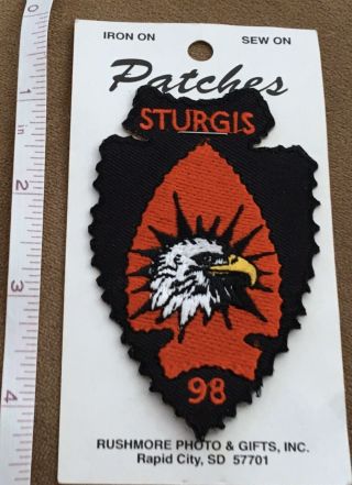 Very Cool & Rare Vintage Sturgis 98 Eagle & Arrowheads Biker Harley Nos Patch