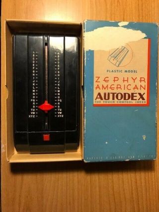 Vintage Zephyr American Bakelite Autodex Desktop Phone Directory 642 W/ Box