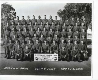 Vintage Korean War Era Photo Of Platoon 299 U.  S.  Marine Corps San Diego 1951