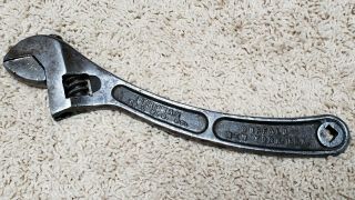 Vintage Bergman Tool Mfg Co 10 " Queen City Curved Adjustable Crescent Wrench Usa