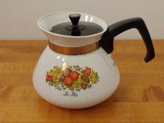 Vintage Corning Ware Spice Of Life 6 Cup Coffee Tea Pot W/ Lid P - 104
