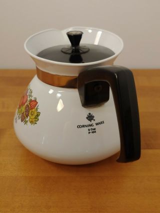 Vintage Corning Ware Spice Of Life 6 Cup Coffee Tea Pot w/ Lid P - 104 3