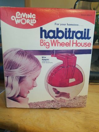 Vintage Living World Habitrail Big Wheel House With Wire Adapter For Side Cage