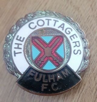 Fulham Fc Vintage Club Crest Badge Maker Coffer London Brooch Pin 25mm X 26mm