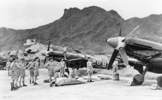 80 Sqn,  Supermarine Spitfire F.  24 At Kai Tak,  29 Nov 1949; Modern Photo