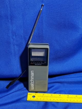 Vintage 1980s Sony Watchman Tv Fd - 10a B&w Handheld Portable Tv Vhf/uhf Parts