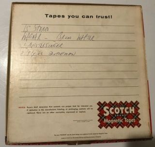 ALUMINUM 3M SCOTCH Reel 2 Reel Tape 10.  5 15 IPS Stereo Vintage Recording Wagner 3